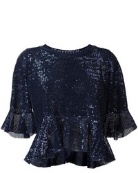 dunkelblaue verzierte Bluse von Dondup