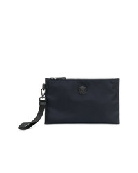dunkelblaue verzierte Clutch Handtasche von Versace