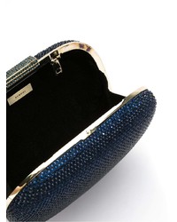 dunkelblaue verzierte Clutch von Serpui