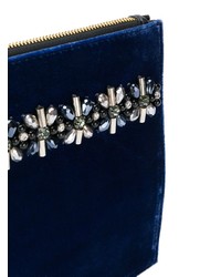 dunkelblaue verzierte Clutch von Marni