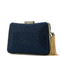 dunkelblaue verzierte Clutch von Serpui