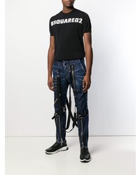 dunkelblaue verzierte enge Jeans von DSQUARED2