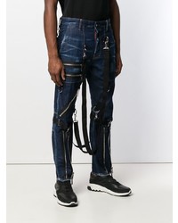 dunkelblaue verzierte enge Jeans von DSQUARED2