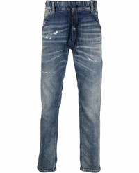 dunkelblaue verzierte enge Jeans von Diesel