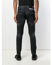 dunkelblaue verzierte enge Jeans von DSQUARED2