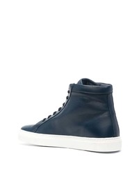 dunkelblaue verzierte hohe Sneakers aus Leder von Philipp Plein