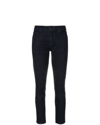 dunkelblaue verzierte Jeans von Victoria Victoria Beckham