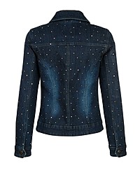 dunkelblaue verzierte Jeansjacke von AMY VERMONT