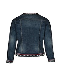 dunkelblaue verzierte Jeansjacke von Paprika