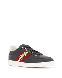 dunkelblaue verzierte Leder niedrige Sneakers von Bally