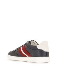 dunkelblaue verzierte Leder niedrige Sneakers von Bally