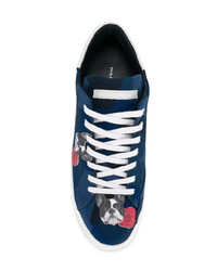 dunkelblaue verzierte niedrige Sneakers von Philippe Model