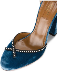 dunkelblaue verzierte Pumps von Aquazzura