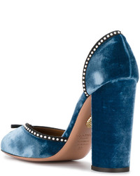 dunkelblaue verzierte Pumps von Aquazzura