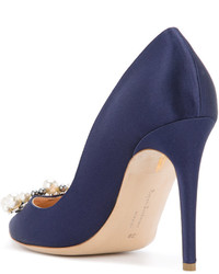 dunkelblaue verzierte Pumps von Rupert Sanderson