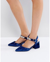dunkelblaue verzierte Schuhe von Asos