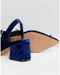 dunkelblaue verzierte Schuhe von Asos