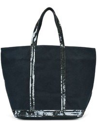 dunkelblaue verzierte Shopper Tasche aus Pailletten von Vanessa Bruno