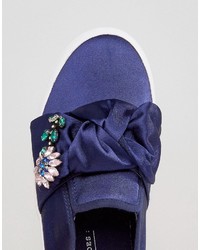 dunkelblaue verzierte Turnschuhe von Asos