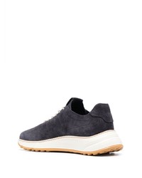 dunkelblaue verzierte Wildleder niedrige Sneakers von Hogan