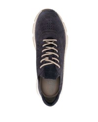 dunkelblaue verzierte Wildleder niedrige Sneakers von Hogan