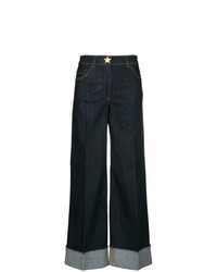 dunkelblaue weite Hose aus Jeans von Boutique Moschino