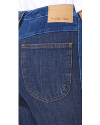 dunkelblaue weite Hose aus Jeans von See by Chloe
