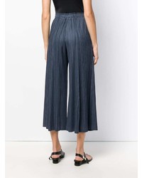 dunkelblaue weite Hose von Pleats Please By Issey Miyake