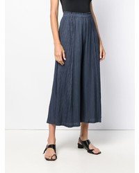 dunkelblaue weite Hose von Pleats Please By Issey Miyake