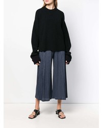 dunkelblaue weite Hose von Pleats Please By Issey Miyake