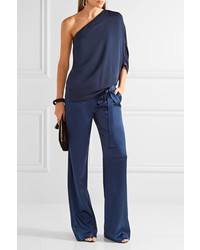 dunkelblaue weite Hose von Halston