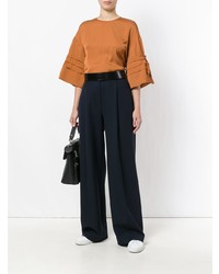 dunkelblaue weite Hose von Victoria Victoria Beckham