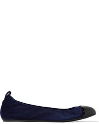 dunkelblaue Wildleder Ballerinas von Lanvin