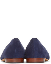 dunkelblaue Wildleder Ballerinas von Mansur Gavriel