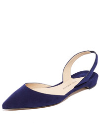 dunkelblaue Wildleder Ballerinas von Paul Andrew