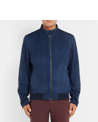 dunkelblaue Wildleder Bomberjacke von Loro Piana