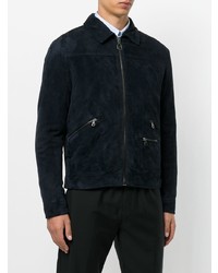 dunkelblaue Wildleder Bomberjacke von Lanvin