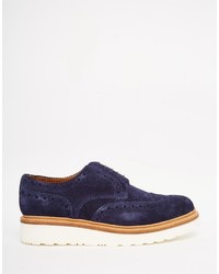 dunkelblaue Wildleder Brogues von Grenson