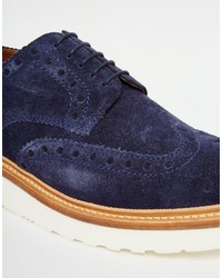 dunkelblaue Wildleder Brogues von Grenson