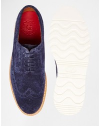 dunkelblaue Wildleder Brogues von Grenson