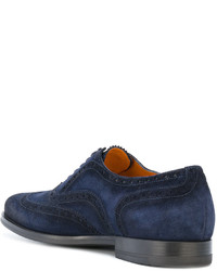 dunkelblaue Wildleder Brogues von Santoni