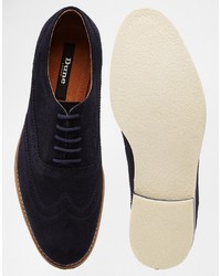 dunkelblaue Wildleder Brogues von Dune