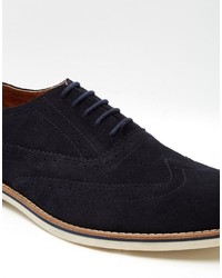 dunkelblaue Wildleder Brogues von Dune