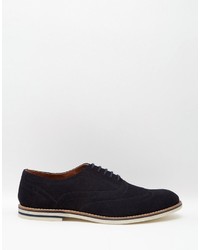 dunkelblaue Wildleder Brogues von Dune