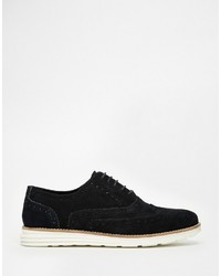 dunkelblaue Wildleder Brogues von Dune