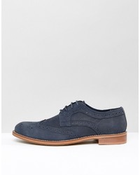 dunkelblaue Wildleder Brogues von Dune