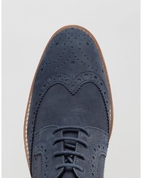 dunkelblaue Wildleder Brogues von Dune