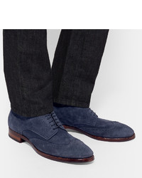 dunkelblaue Wildleder Brogues von Officine Creative