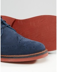 dunkelblaue Wildleder Brogues von Ted Baker