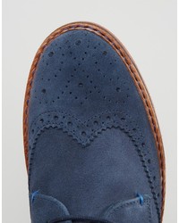 dunkelblaue Wildleder Brogues von Ted Baker